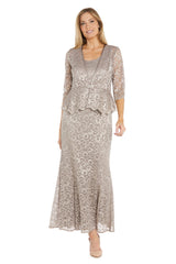 Glitter Long Jacket Dress Formal Petite R&M Richards 1985P