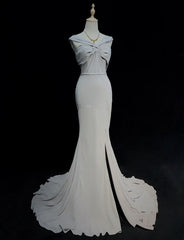 Vintage Prom Dresses Inspo Mermaid Halter Grey Long 1990s With Folded Formal Gowns N3325