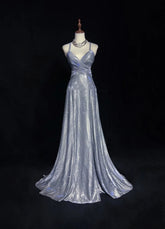 Vintage Prom Dresses 1960s A Line Spaghetti Strap Lilac Backless Sequined With Ruffled Long Prom Gown N3113