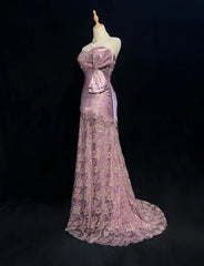 Elegant Prom Dresses Mermaid Sweetheart Lilac Tulle Lace With Beaded Long Formal Gown N2909