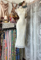 Classy Prom Dresses Sheath Lace Ivory Bodycon Long Formal Evening Outfits N3762