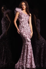 Jovani 25901 One Shoulder Sequin Pattern Prom Dress