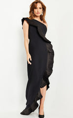 Jovani 26160 Long One Shoulder Ruffle Formal Dress