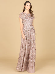Lara Dresses 29181 Embellished Cap Sleeve Evening Long Dress