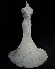 Vintage Prom Dresses Inspo Mermaid Halter Grey Long 1990s With Folded Formal Gowns N3325