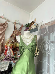 Classy Prom Dresses Mermaid Halter Olive Green Satin Long Formal Evening Outfits N3767