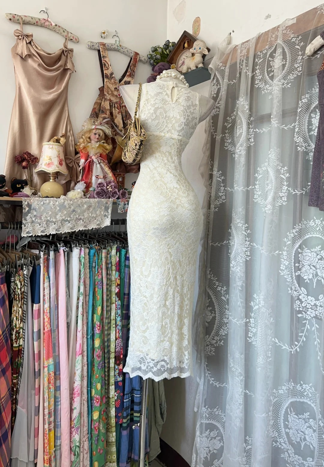 Classy Prom Dresses Sheath Lace Ivory Bodycon Long Formal Evening Outfits N3762