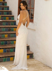 Primavera Couture 3949 Long Formal Sequins Slit Prom Dress