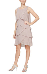 SL Fashions 414044 Tiered Short Cocktail Dress