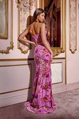 Jovani 42165 Long Formal Floral Printed Prom Dress