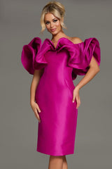 Jovani 43758 Short Fitted Ruffled Sleeve Cocktail Dress