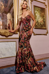 Jovani 44072 Sequin Long Formal Multi Mermaid Prom Dress