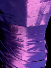Vintage Prom Dresses 90s Mermaid Strapless Purple Satin With Tiered Layers Long Semi Formal Evening Outfits N3661