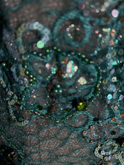 Vintage Prom Dresses 90s Mermaid High Neck Green Satin With Applique Slit Long Semi Formal Evening Outfits N3662
