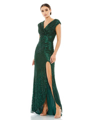 Long Cap Sleeve Formal Dress Cap Sleeves Mac Duggal 5441
