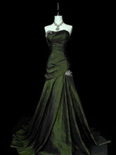 Green Taffeta Sweetheart with Lace Long Formal Dress, Green Taffeta Evening Dress Prom Dress N1780