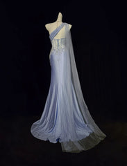 Beautiful Prom Dresses Mermaid One Shoulder Lilac With Appliqued Sleeveless Long Formal Evening Outfits N3642
