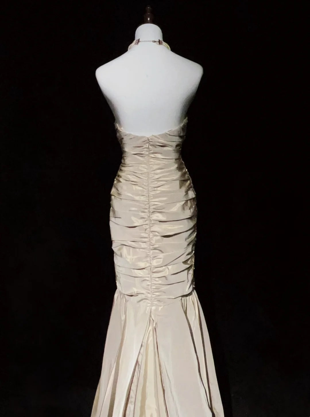 Vintage Prom Dresses 2000s Mermaid Sweetheart Champagne With Beading Long Prom Gown N3023