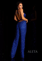 Aleta 954 Sequins Long Formal Evening Prom Jumpsuit