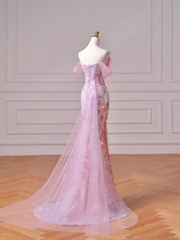 Modest Prom Dresses Aesthetic Mermaid Sweetheart Pink Floral Corset Fitted Impress Long Party Formal Gown For Teens High Schools Girls AQ027