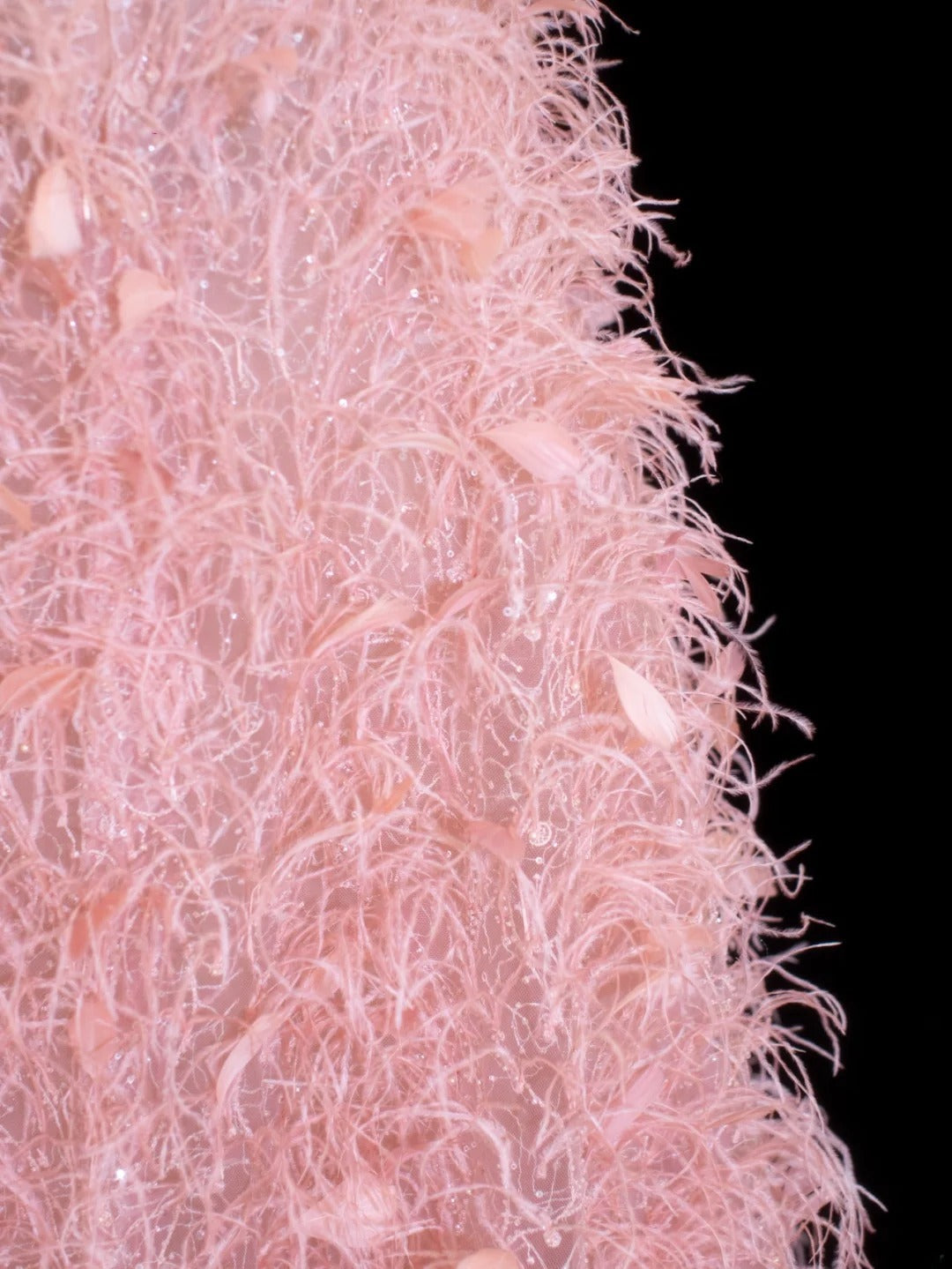 Modest Prom Dress Aesthetic Ball Gowns Strapless Tulle Pink With Feathers Style Impress Long Prom Dresses Party Formal Gown SA033