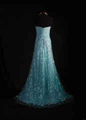 Vintage 80s Formal Mermaid Sweetheart Blue With Pleated Slit Beads Sleeveless Long Prom Dresses Party Formal Gowns AS095