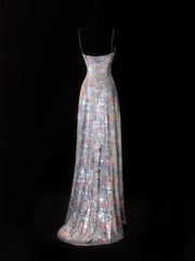 Classy A Line Spaghetti Straps Floral Sequins Style Impress Long Prom Dresses Formal Party Gowns SA096