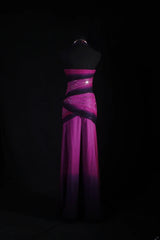 Vintage 50s 1950s Formal Mermaid Halter Ombre Purple Chiffon Pleated With Beads Sleeveless Long Prom Dresses Party Formal Gowns AS123