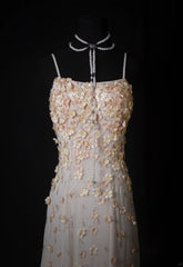 Vintage Prom Dresses Inspiration A Line Spaghetti Straps White Semi Formal 90s Prom Dresses With Beads For Teens High Schools AS170