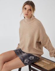 Snake Skin Faux Leather Skirt