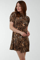 Animal Print Smock Dress