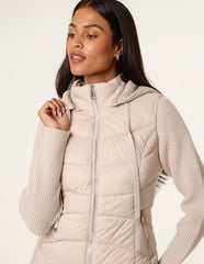 Knitted Sleeve Puffer Jacket