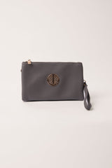 Detailed Zip Up Purse With Detachable Strap
