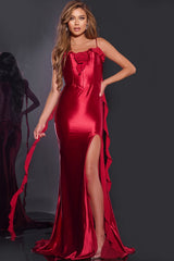 Jovani D5078 Mermaid Long Formal High Slit Prom Dress