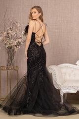 Prom Long Spaghetti Strap Trumpet Gown