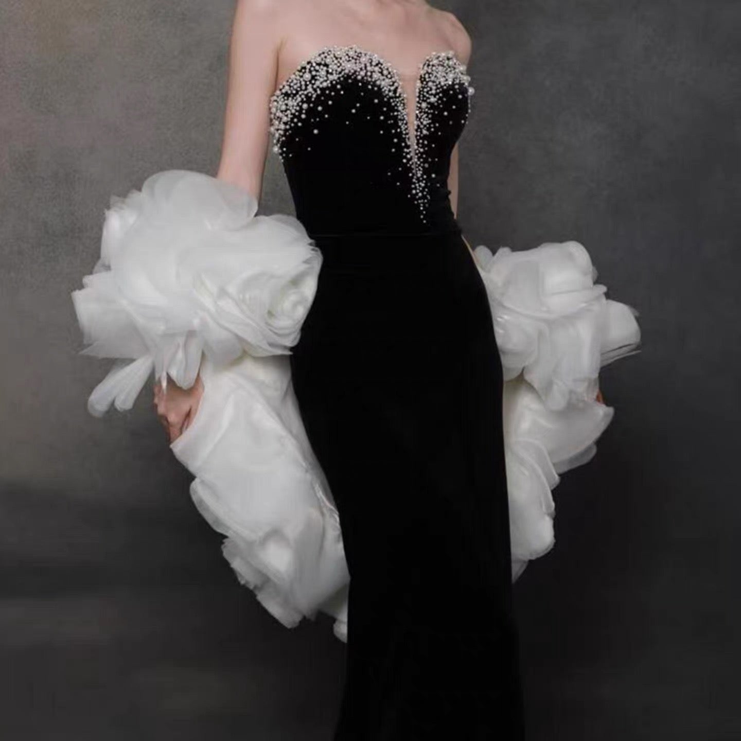 Sexy Evening Dresses Women Mermaid Sweetheart Black With Cape Long Prom Gown Party Wear Fashion Dresses N1808