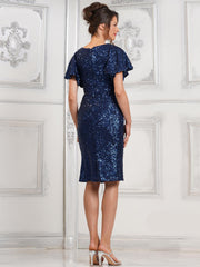 Marsoni M318S Short Sequin Cocktail Mother of the Bride Dress