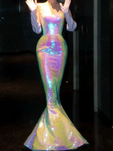 Sparkly Mermaid Evening Dress Strapless Sequins Prom Dress Long Party Dress 21st Birthday Outfits AB2315