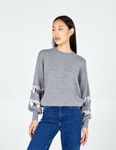 Balloon Sequin Disc Sleeve Jumper