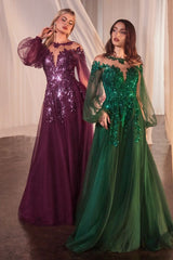 Andrea & Leo A1263 Long Sleeve Formal Sequin Dress