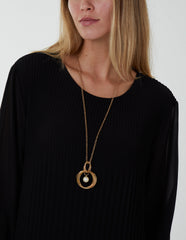 Long Sleeve Pleated Shift Dress