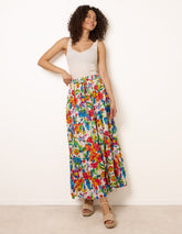 Tiered Bright Maxi Skirt