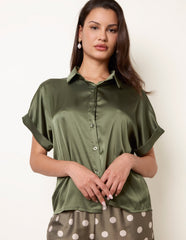 Tie Shirt Polka Dot Trouser Set