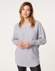 Long Sleeve Diamante Detailed Batwing Jumper