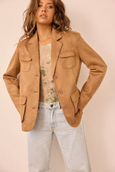 Desert Muse Vegan Suede Jacket - Toffee Brown
