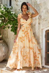 Ethereal Blossom Maxi Dress - Yellow Multi
