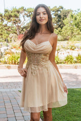 Short Cocktail Glitter Print Homecoming Dress