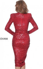 Jovani 04257 Formal Long Sleeve Cocktail Dress