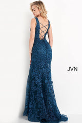 Jovani 04591 Long Sleeveless Lace Mermaid Prom Gown