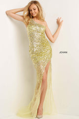 Jovani 05647 Prom One Shoulder Long Formal Gown
